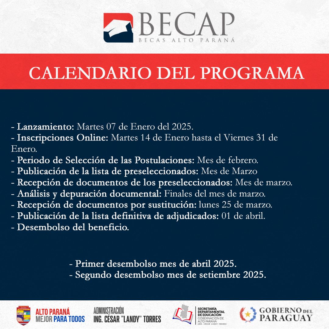 Calendario BECAP 2025
